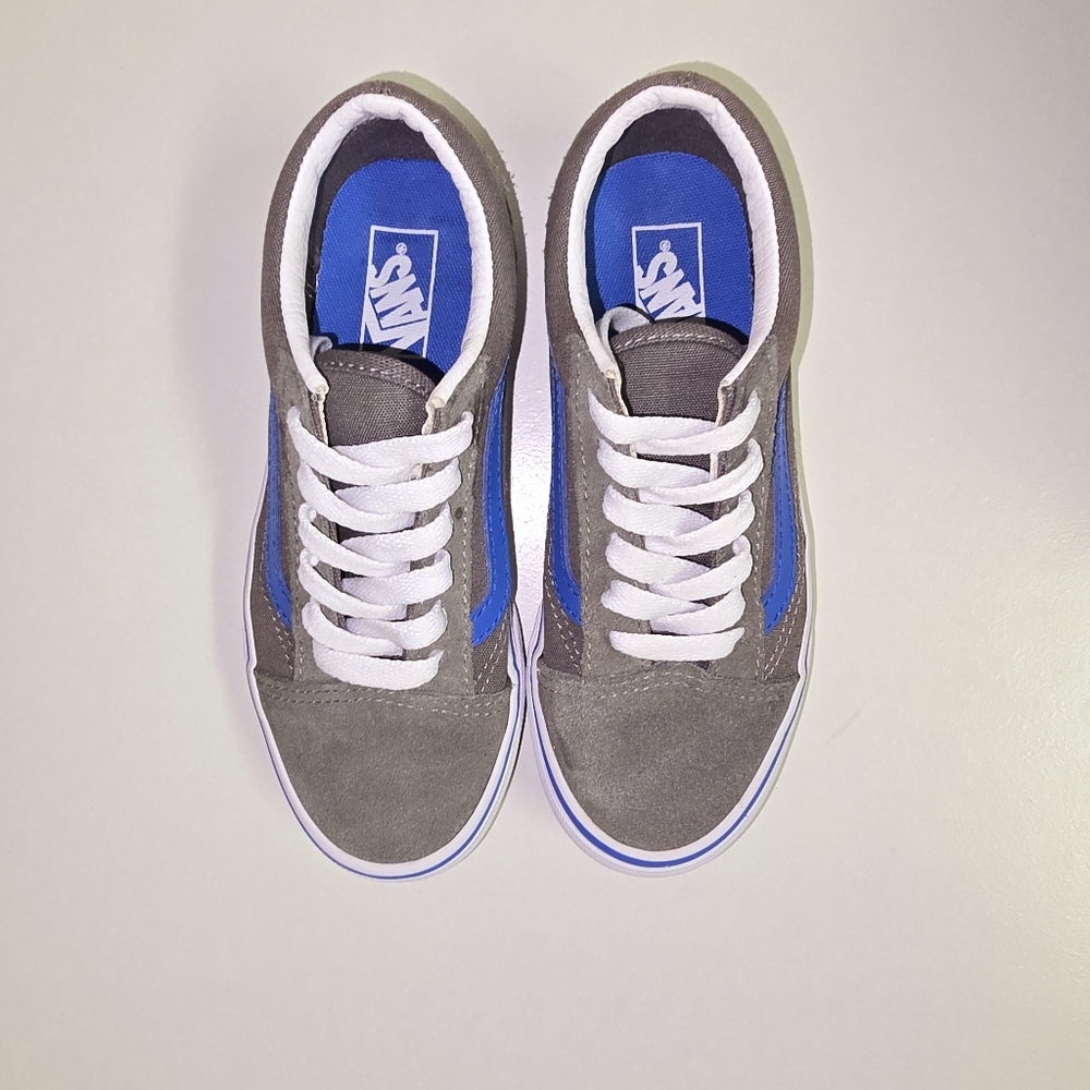 Old Skool Vans Grey/ Blue Kids Size 1.5 - Picture 9 of 10